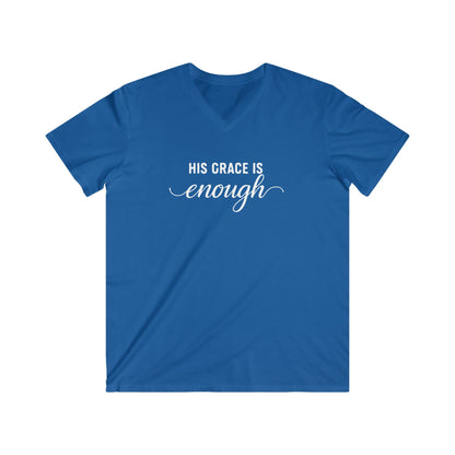 HIS GRACE IS ENOUGH -V-NECK PREMIUM T-SHIRT