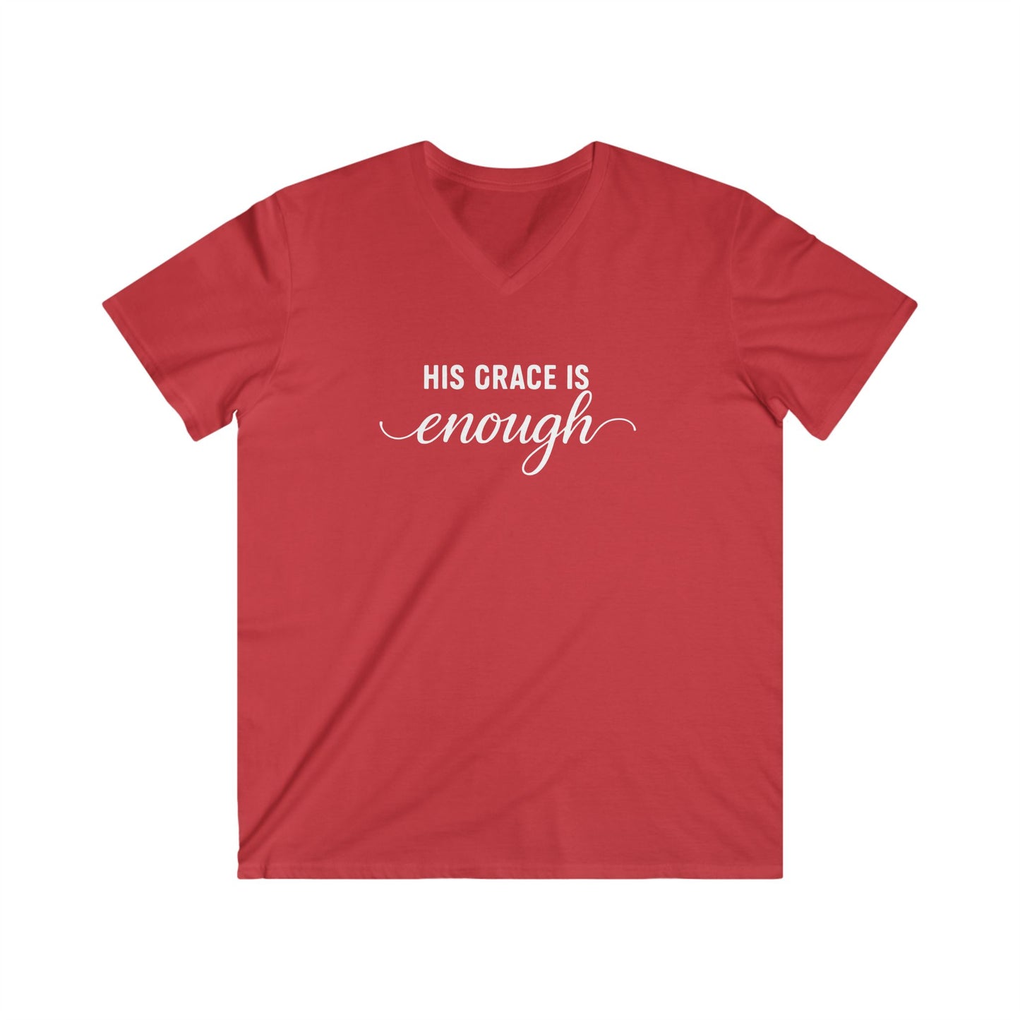 HIS GRACE IS ENOUGH -V-NECK PREMIUM T-SHIRT