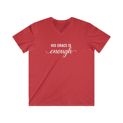 HIS GRACE IS ENOUGH -V-NECK PREMIUM T-SHIRT