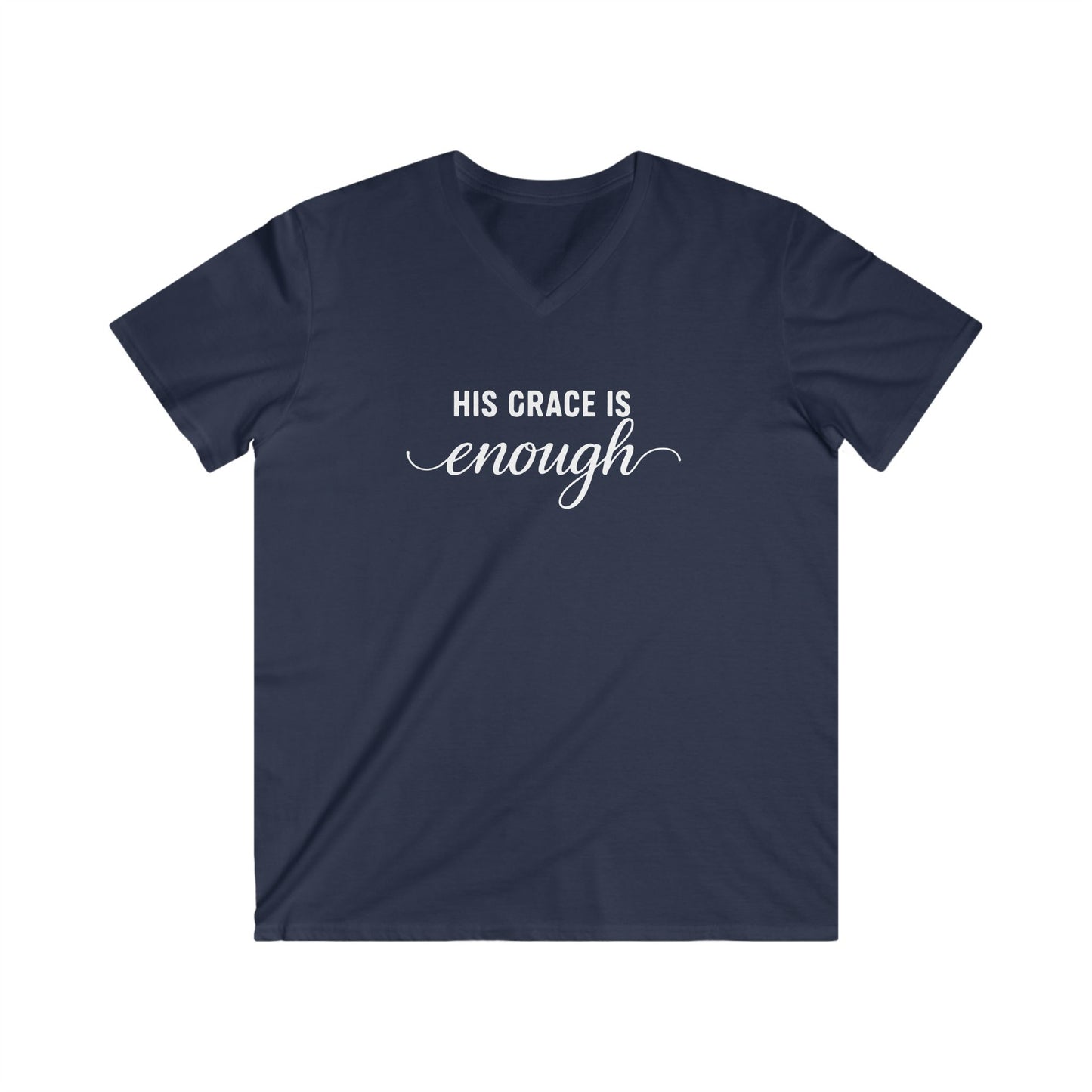 HIS GRACE IS ENOUGH -V-NECK PREMIUM T-SHIRT