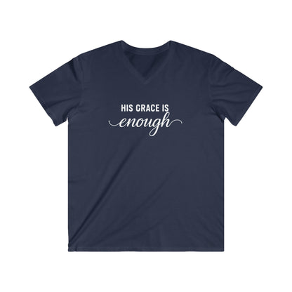 HIS GRACE IS ENOUGH -V-NECK PREMIUM T-SHIRT