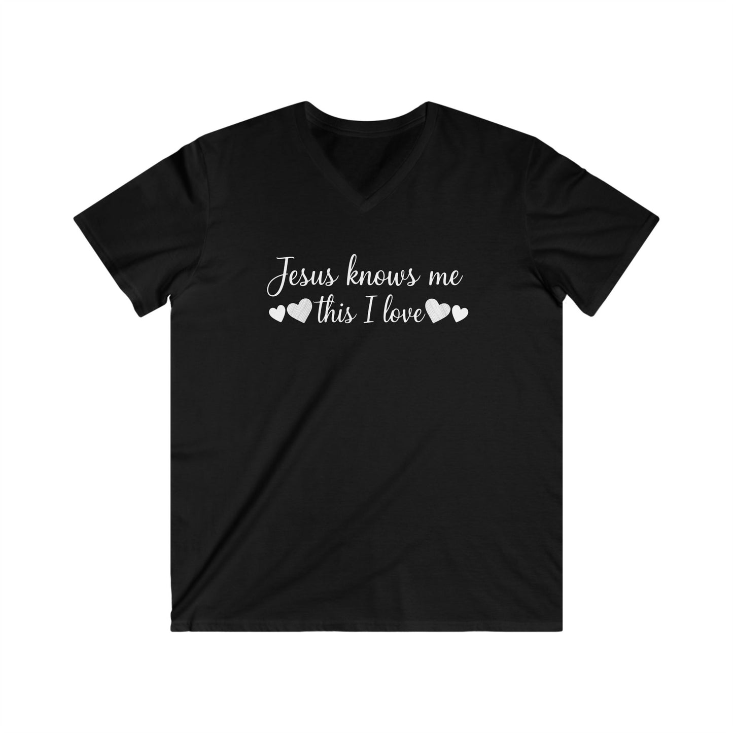 JESUS KNOWS ME  - V-NECK PREMIUM T-SHIRT