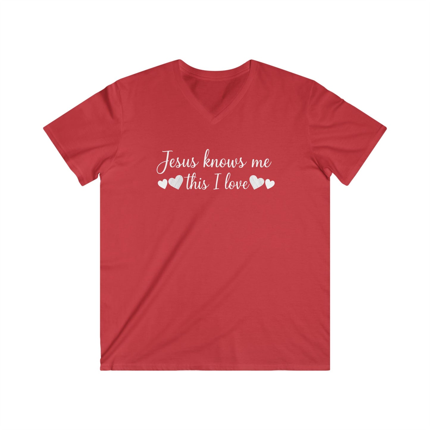 JESUS KNOWS ME  - V-NECK PREMIUM T-SHIRT