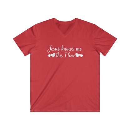 JESUS KNOWS ME  - V-NECK PREMIUM T-SHIRT