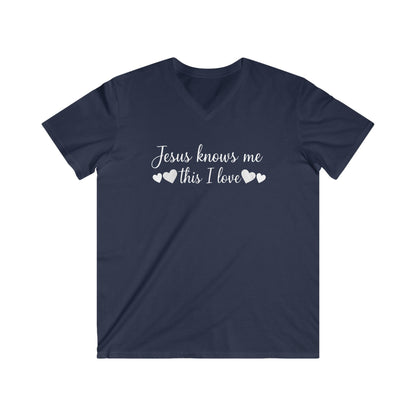 JESUS KNOWS ME  - V-NECK PREMIUM T-SHIRT