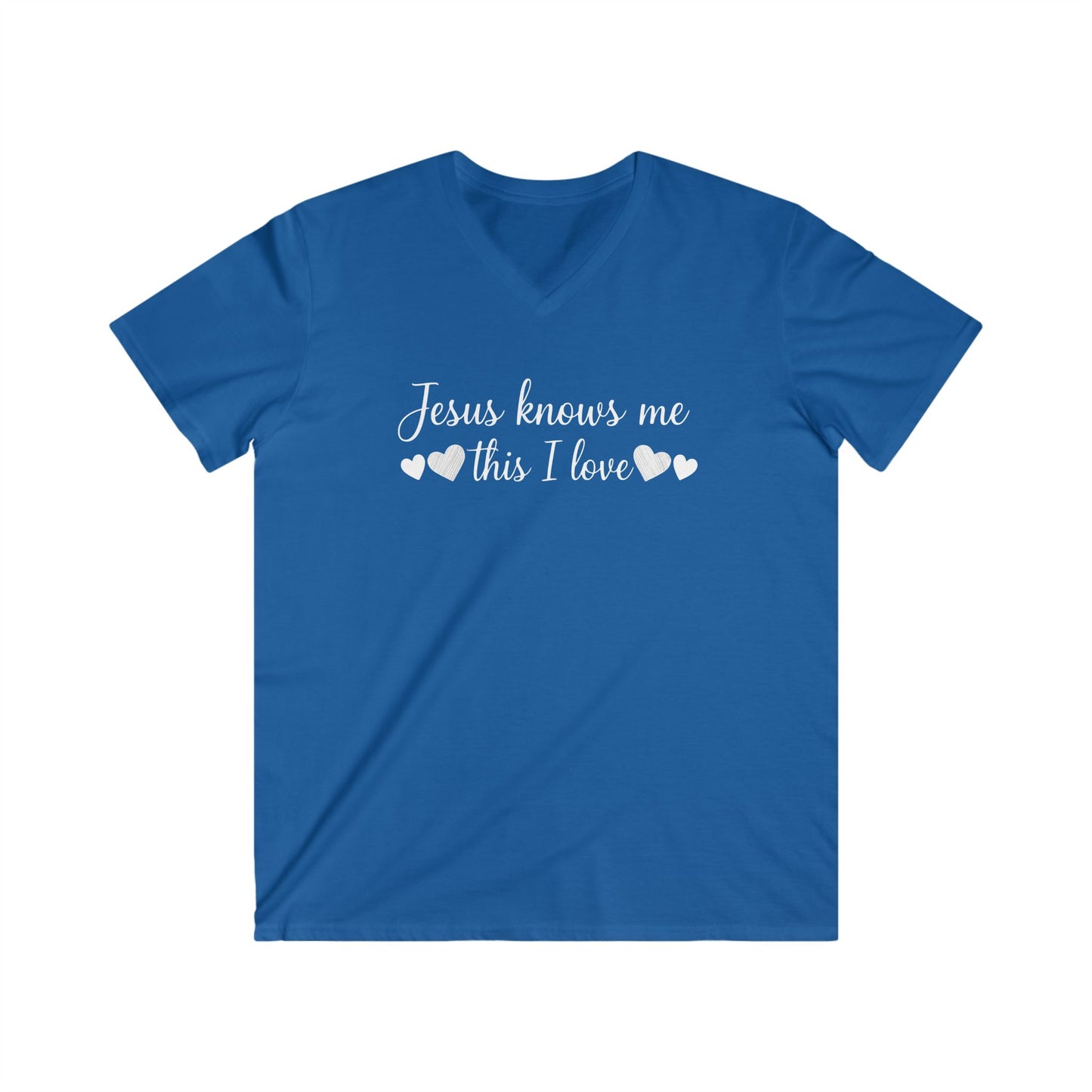 JESUS KNOWS ME  - V-NECK PREMIUM T-SHIRT