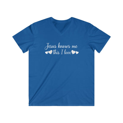 JESUS KNOWS ME  - V-NECK PREMIUM T-SHIRT