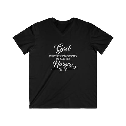 GOD FOUND THE STRONGEST WOMEN - V-NECK PREMIUM T-SHIRT