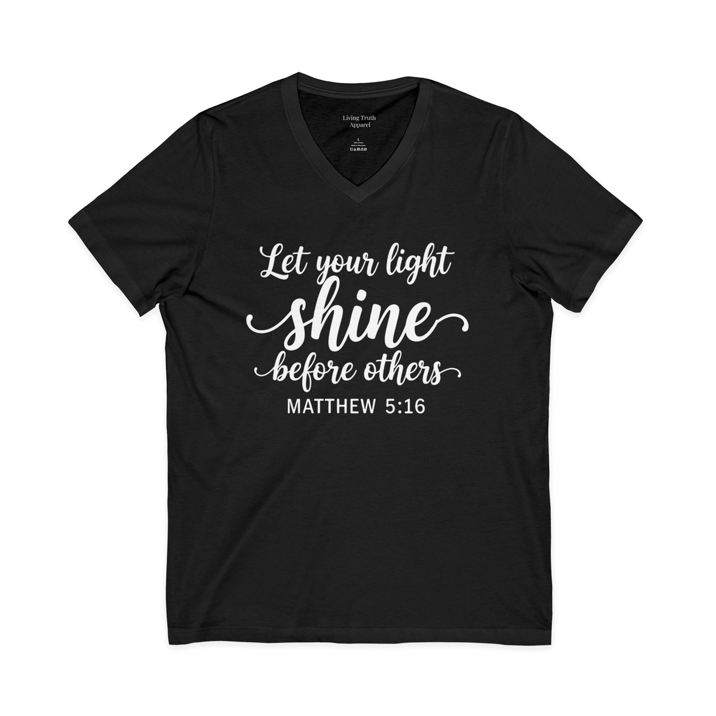 LET YOUR LIGHT SHINE- V-NECK PREMIUM T-SHIRT