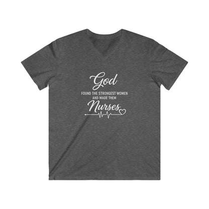 GOD FOUND THE STRONGEST WOMEN - V-NECK PREMIUM T-SHIRT