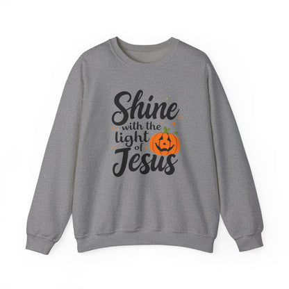 SHINE WITH THE LIGHT OF JESUS - MEDIUM-HEAVY WEIGHT SWEATSHIRT