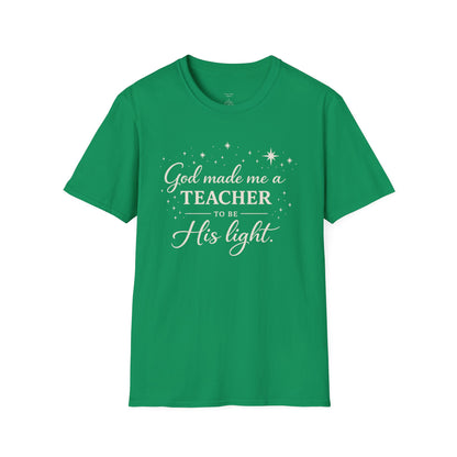 GOD MADE ME A TEACHER/FRONT ONLY - PREMIUM-T-SHIRT