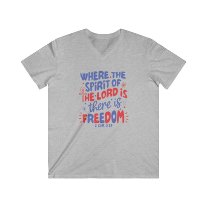 WHERE THE SPIRIT OF THE LORD IS - V-NECK PREMIUM T-SHIRT