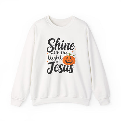 SHINE WITH THE LIGHT OF JESUS - MEDIUM-HEAVY WEIGHT SWEATSHIRT