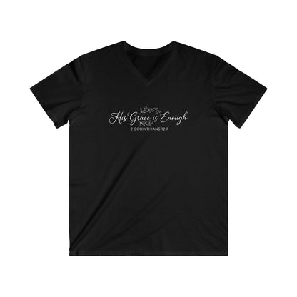 HIS GRACE IS ENOUGH - V-NECK PREMIUM T-SHIRT