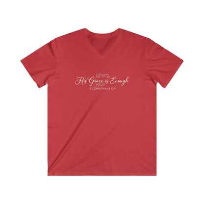 HIS GRACE IS ENOUGH - V-NECK PREMIUM T-SHIRT