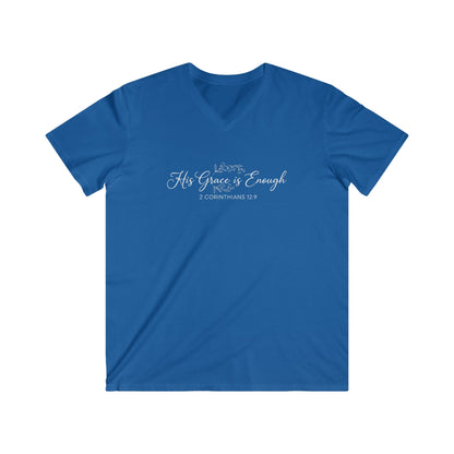 HIS GRACE IS ENOUGH - V-NECK PREMIUM T-SHIRT