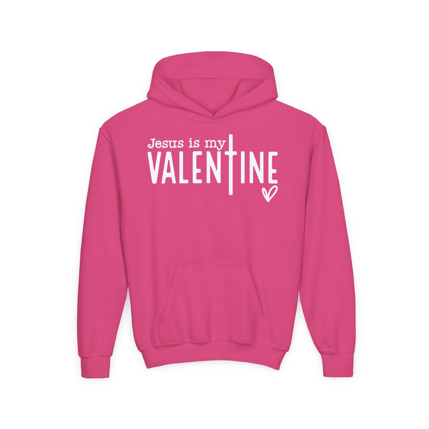 JESUS IS MY VALENTINE - YOUTH MEDIUM-WEIGHT HOODIE