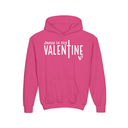 JESUS IS MY VALENTINE - YOUTH MEDIUM-WEIGHT HOODIE