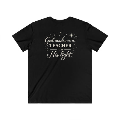 GOD MADE ME A TEACHER - V-NECK PREMIUM T-SHIRT
