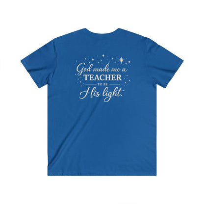 GOD MADE ME A TEACHER - V-NECK PREMIUM T-SHIRT