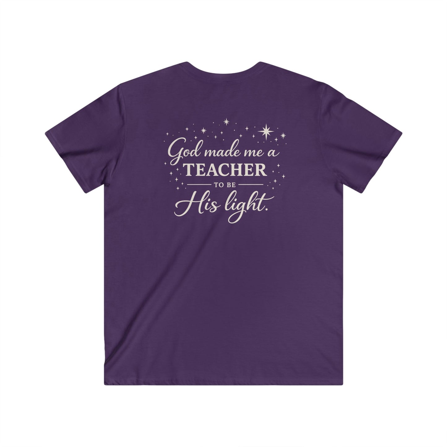 GOD MADE ME A TEACHER - V-NECK PREMIUM T-SHIRT