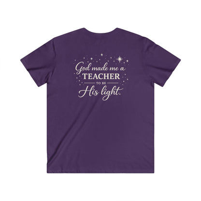 GOD MADE ME A TEACHER - V-NECK PREMIUM T-SHIRT
