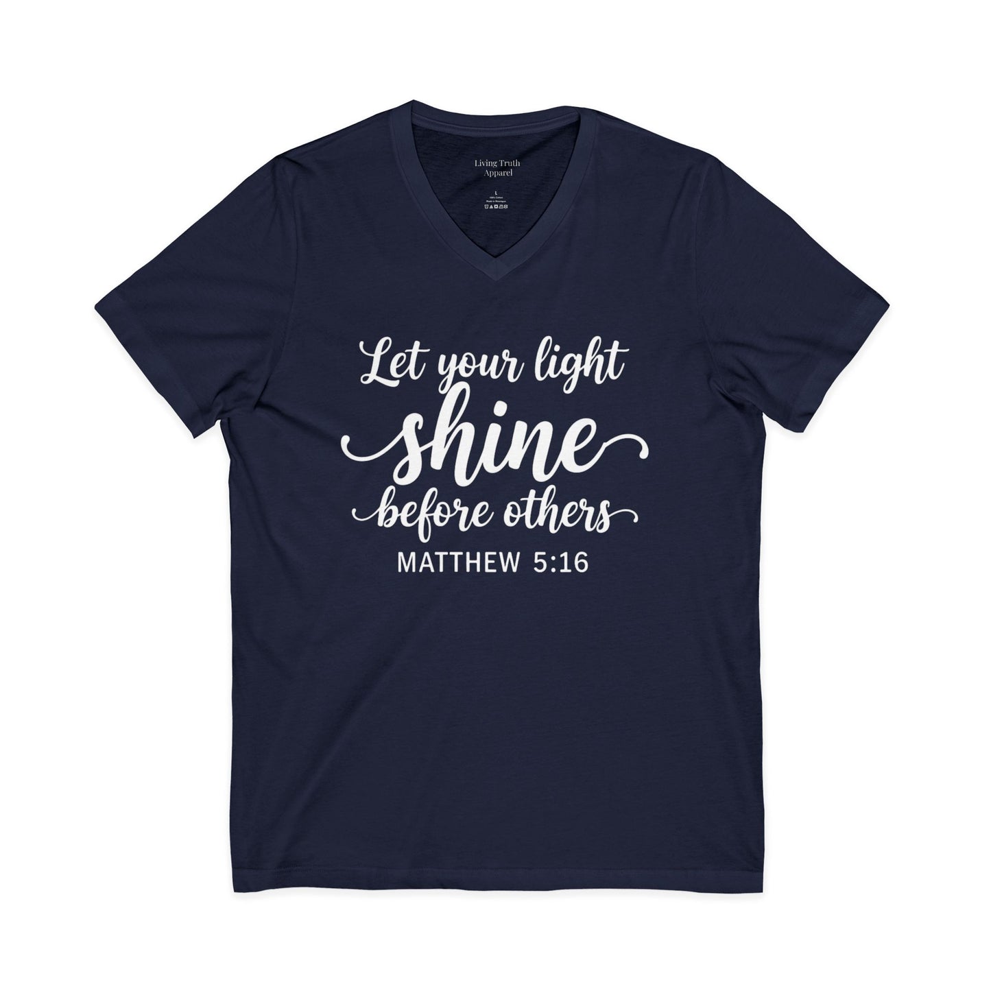 LET YOUR LIGHT SHINE- V-NECK PREMIUM T-SHIRT