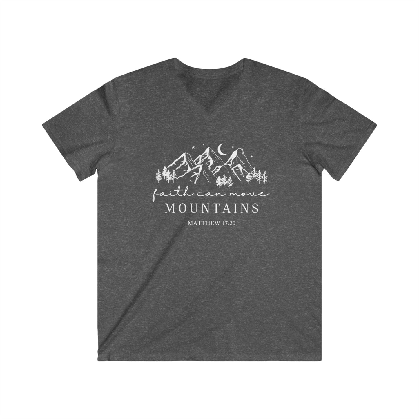FAITH CAN MOVE MOUNTAINS - V-NECK PREMIUM T-SHIRT