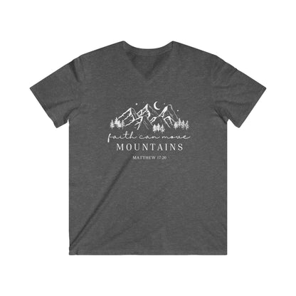FAITH CAN MOVE MOUNTAINS - V-NECK PREMIUM T-SHIRT