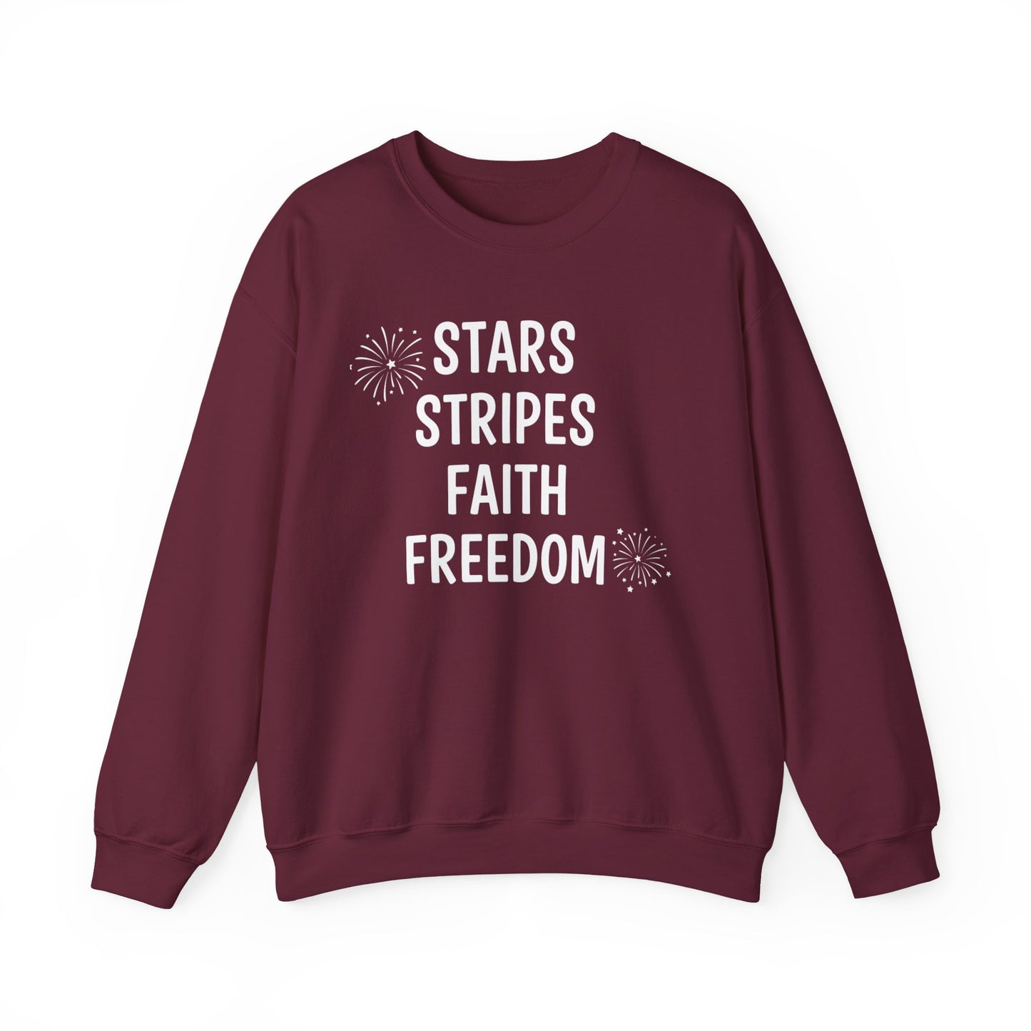 STARS STRIPES FAITH FREEDOM - MEDIUM-HEAVY WEIGHT SWEATSHIRT