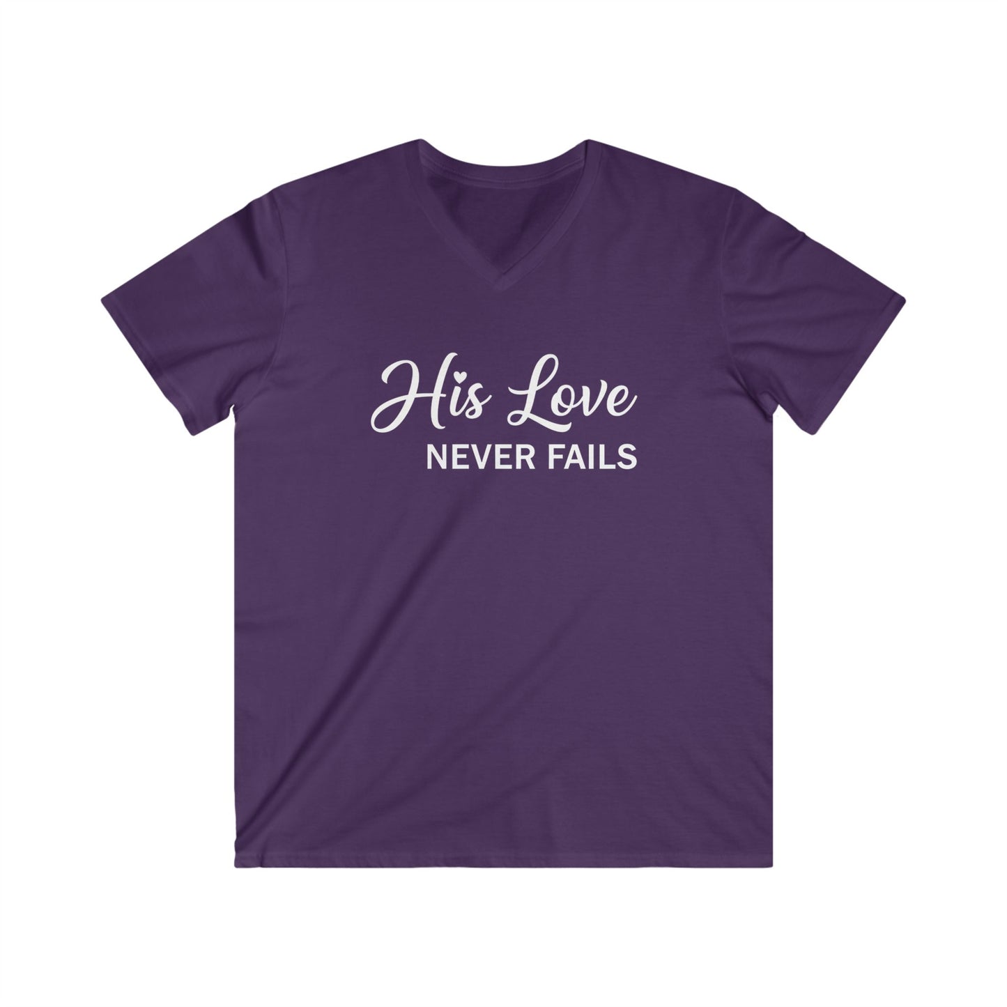 HIS LOVE NEVER FAILS - V-NECK PREMIUM T-SHIRT
