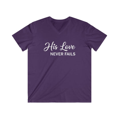 HIS LOVE NEVER FAILS - V-NECK PREMIUM T-SHIRT