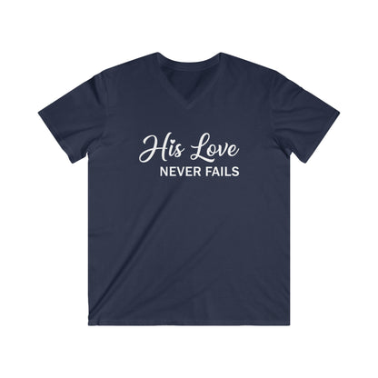 HIS LOVE NEVER FAILS - V-NECK PREMIUM T-SHIRT