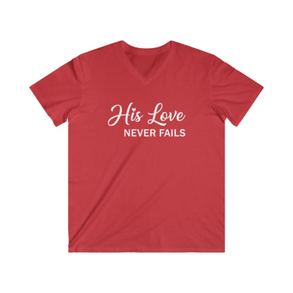 HIS LOVE NEVER FAILS - V-NECK PREMIUM T-SHIRT