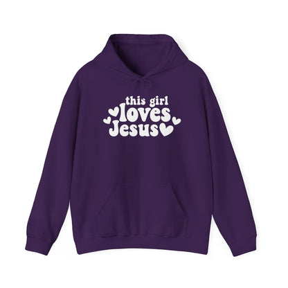 THIS GIRL LOVES JESUS - MEDIUM-HEAVY WEIGHT HOODIE