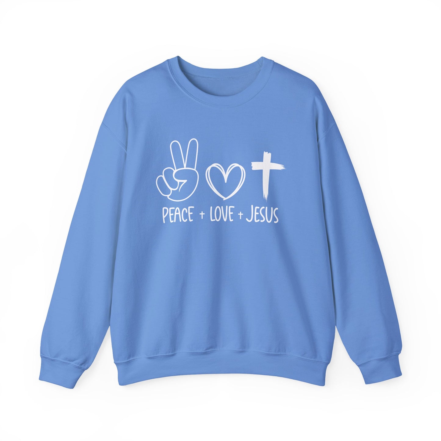 PEACE LOVE JESUS - MEDIUM-HEAVY WEIGHT SWEATSHIRT