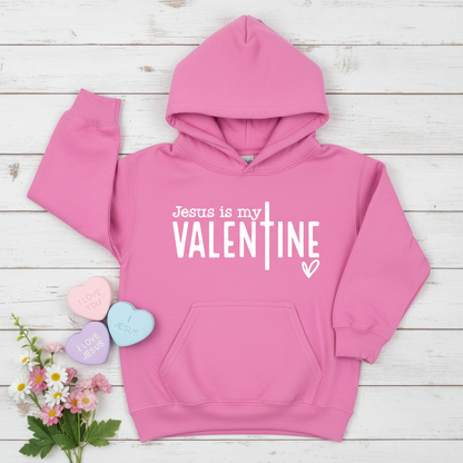 JESUS IS MY VALENTINE - YOUTH MEDIUM-WEIGHT HOODIE
