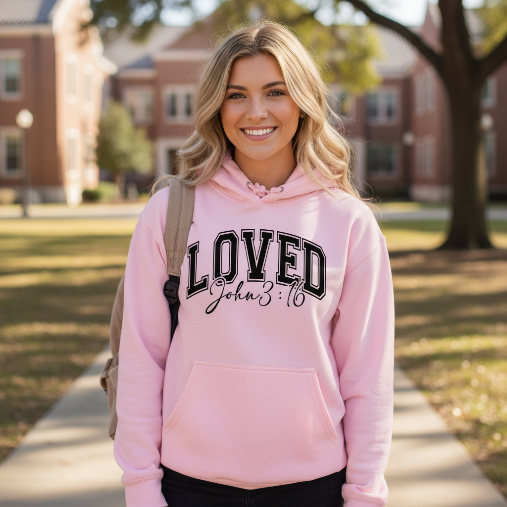 LOVED JOHN 3:16 MEDIUM WEIGHT HOODIE