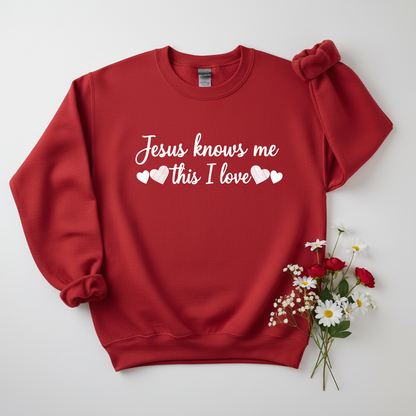 JESUS KNOWS ME THIS I LOVE - MEDIUM-HEAVY WEIGHT SWEATSHIRT