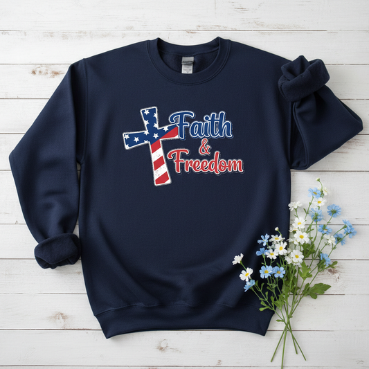 FAITH AND FREEDOM MEDIUM-HEAVY WEIGHT SWEATSHIRT