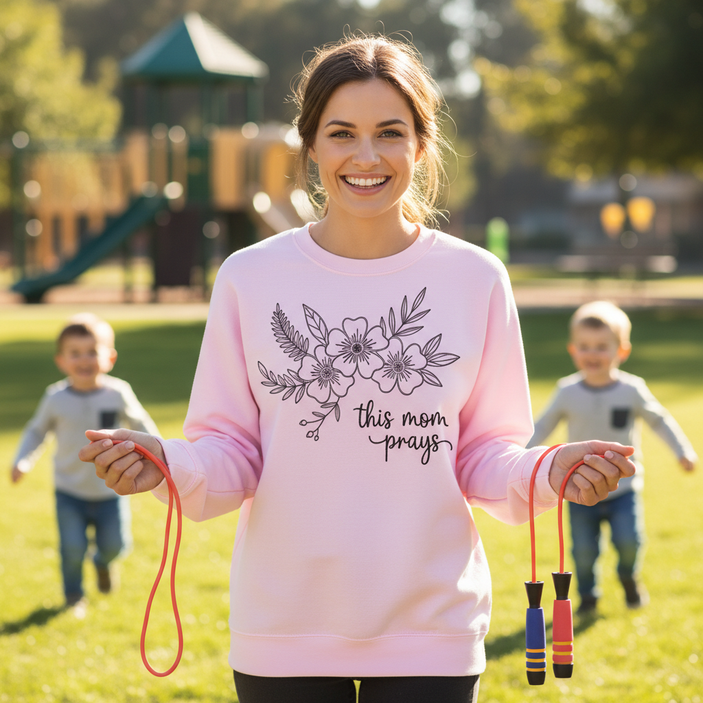 THIS MOM PRAYS - MEDIUM-HEAVY WEIGHT SWEATSHIRT