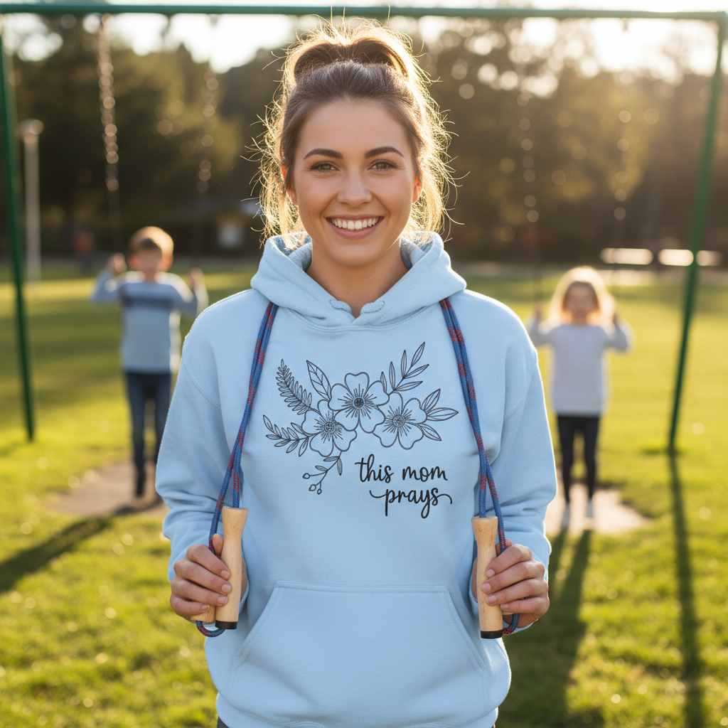 THIS MOM PRAYS - MEDIUM-HEAVY WEIGHT HOODIE