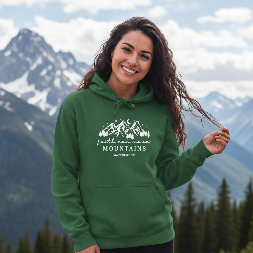 FAITH CAN MOVE MOUNTAINS - MEDIUM-HEAVY WEIGHT HOODIE