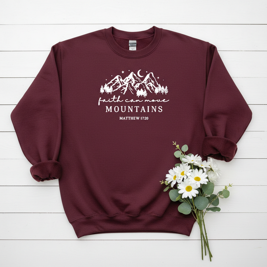 FAITH CAN MOVE MOUNTAINS - MEDIUM-HEAVY WEIGHT SWEATSHIRT