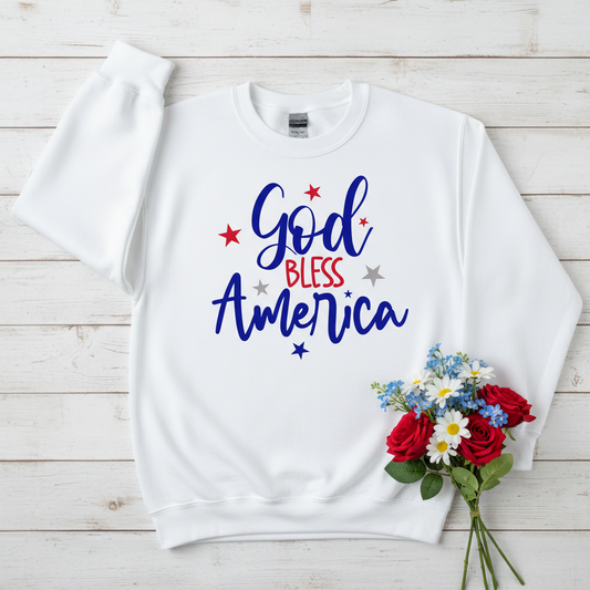 GOD BLESS AMERICA - MEDIUM-HEAVY WEIGHT SWEATSHIRT