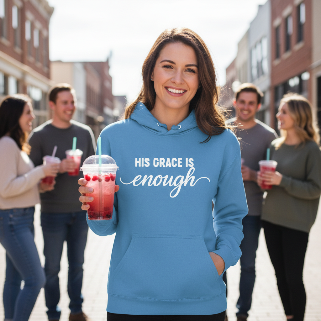 HIS GRACE IS ENOUGH - MEDIUM-HEAVY WEIGHT HOODIE
