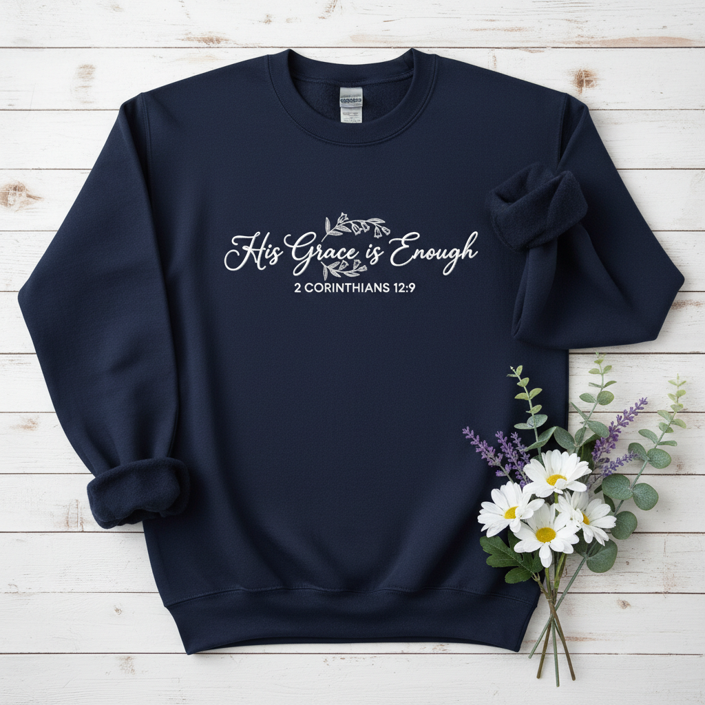 HIS GRACE IS ENOUGH - MEDIUM-HEAVY WEIGHT SWEATSHIRT