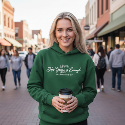 HIS GRACE IS ENOUGH - MEDIUM-HEAVY WEIGHT HOODIE