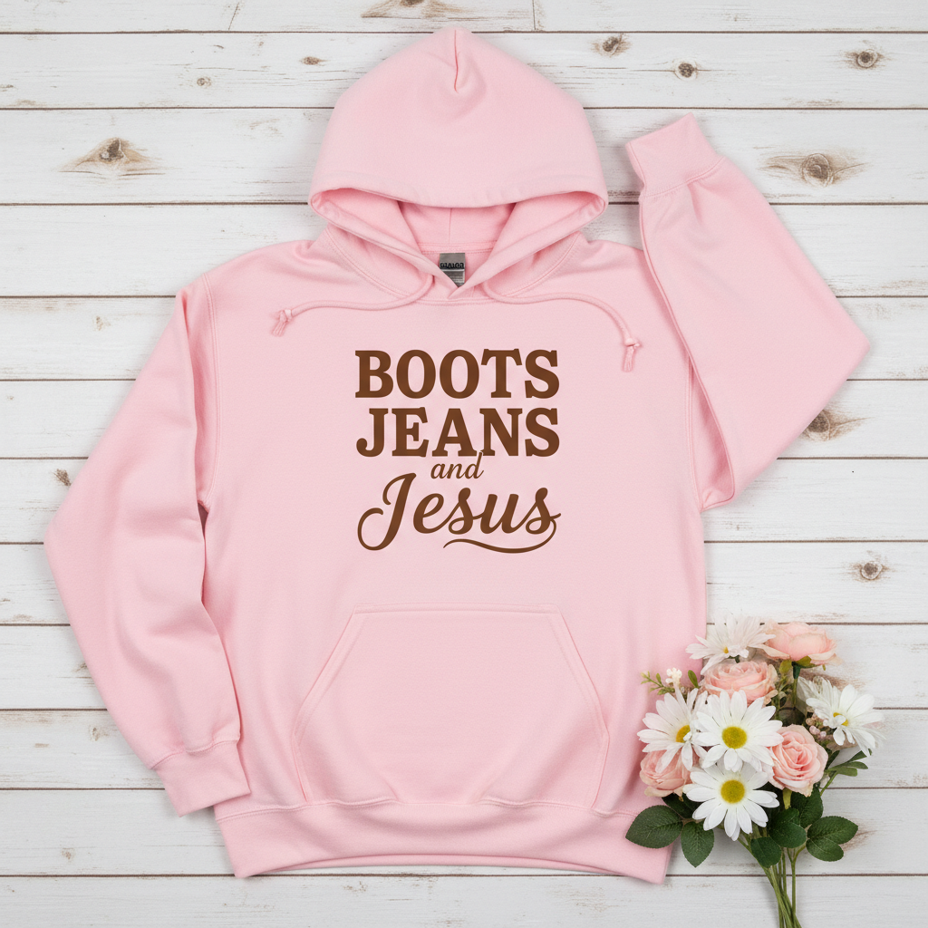 BOOTS JEANS JESUS - MEDIUM-HEAVY WEIGHT HOODIE